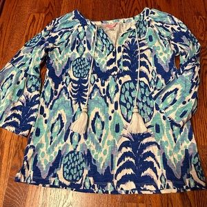 XXS Lilly Pulitzer flared sleeve cotton top